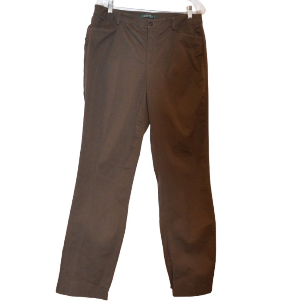 LAUREN Ralf Lauren Brown Pants Cotton Elastin 10